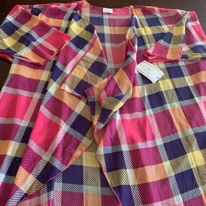 LuLaRoe Plaid Shirley Large